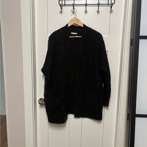 American Eagle Outfitters Black Open-Front Cardigan